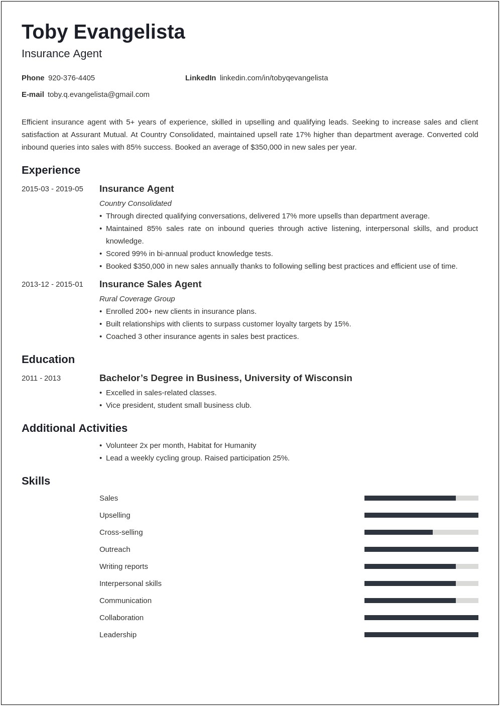 Cover Letter For Insurance Agent Template