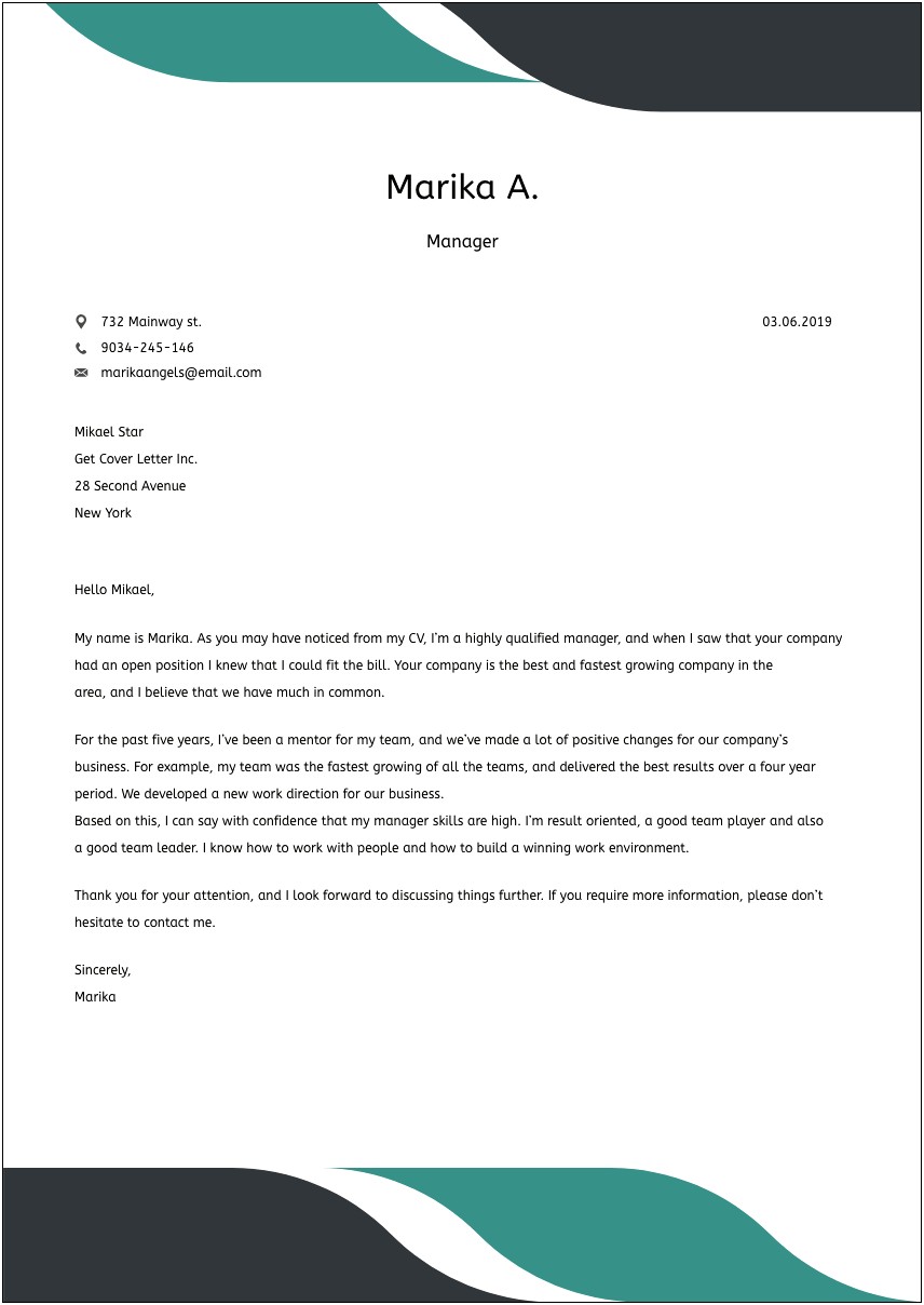 Cover Letter For Internship Application Template