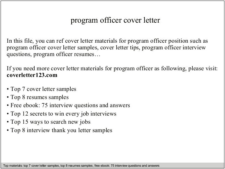 Cover Letter For Job Interview Template