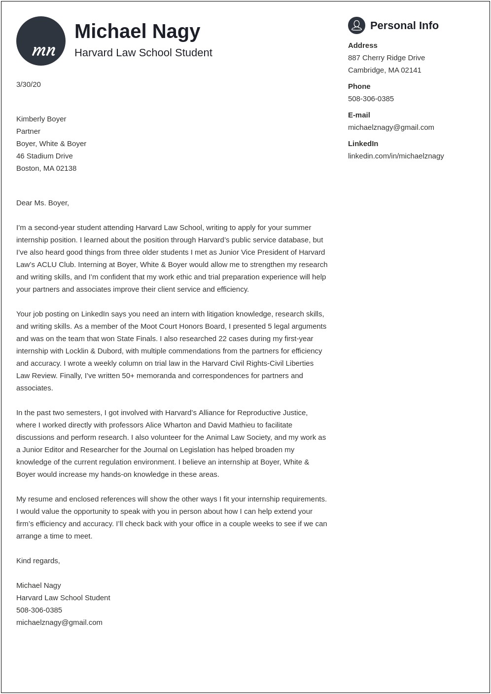 Cover Letter For Law Office Template