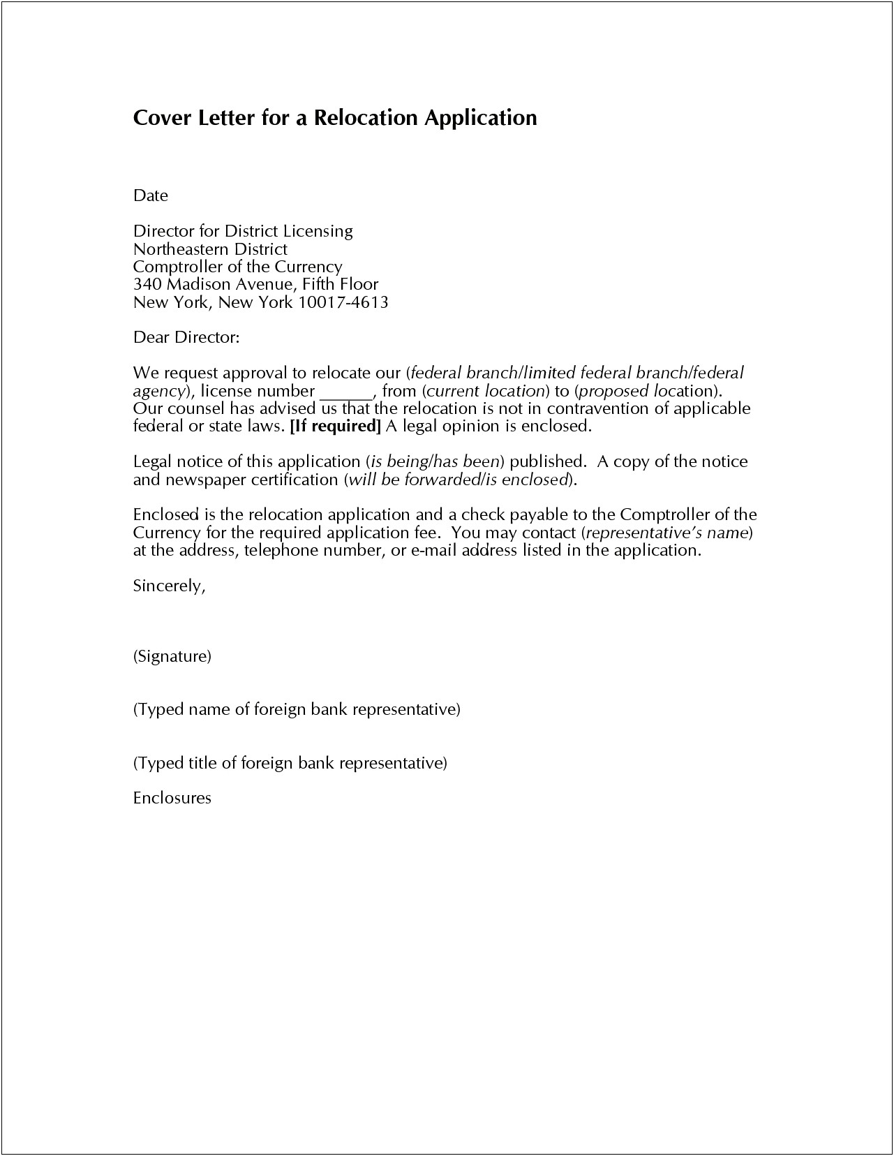 Cover Letter For Moving Out Of State Template