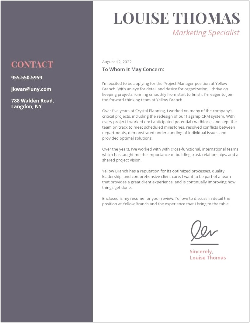 Cover Letter For Review Paper Template