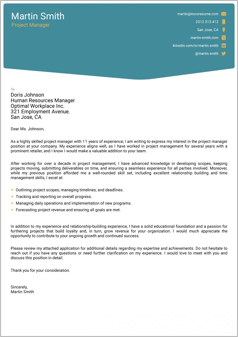 Cover Letter For School Application Template