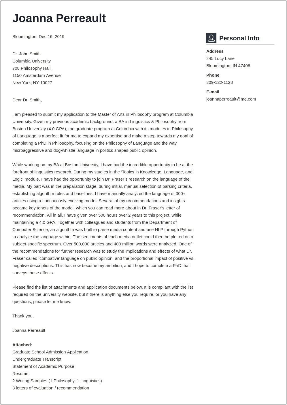 Cover Letter Generic Business School Template