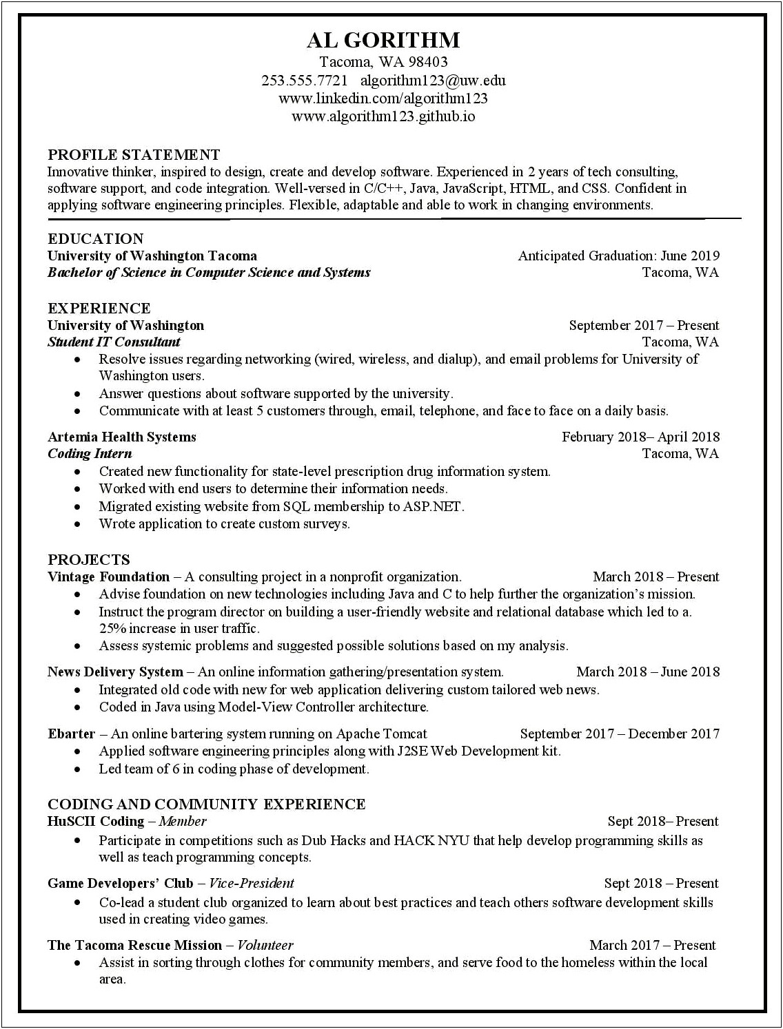 Cover Letter Template Computer Science Example