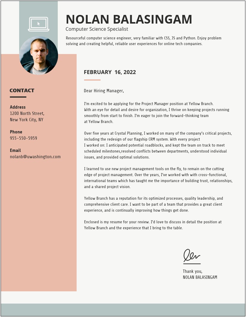 Cover Letter Template Dear Hiring Manager