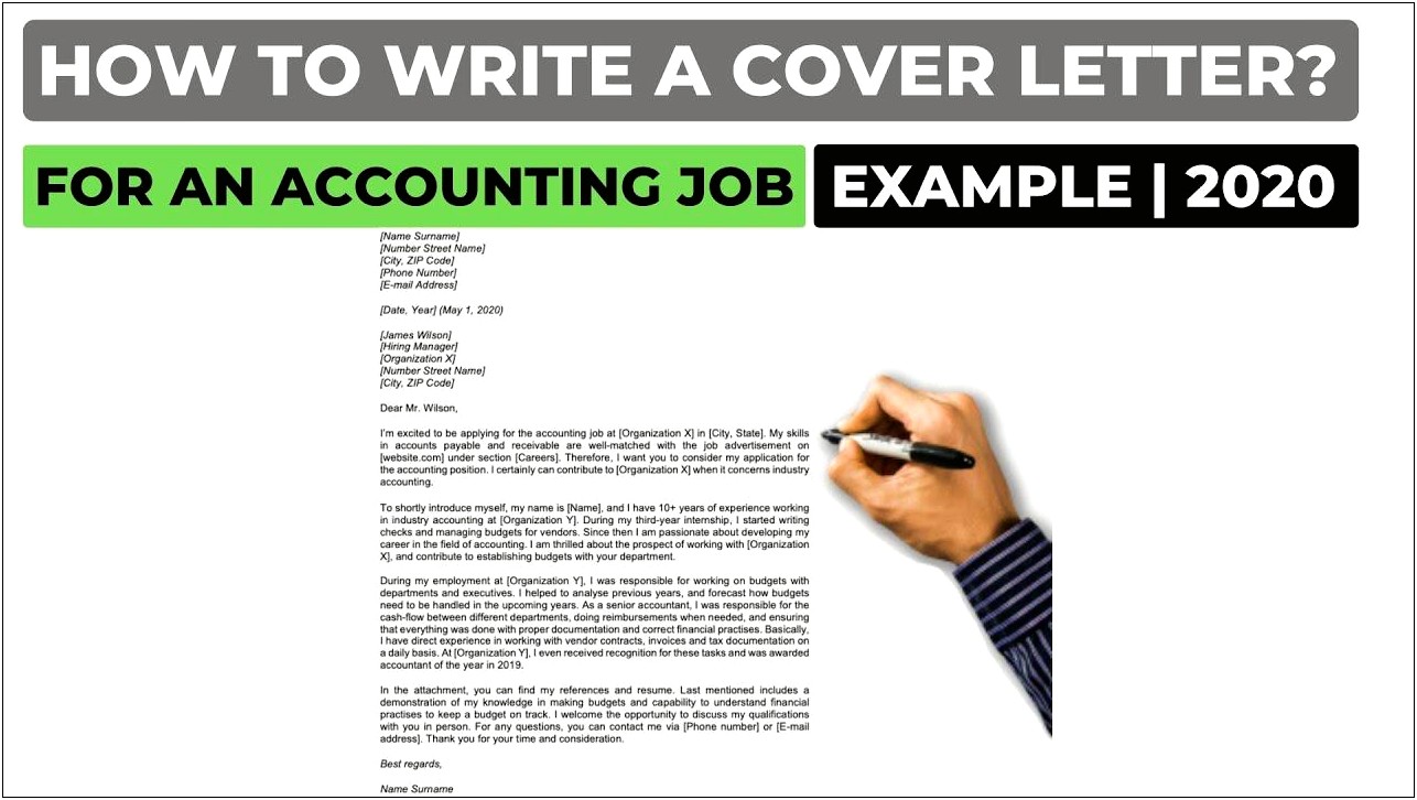 Cover Letter Template For An Accounting Position