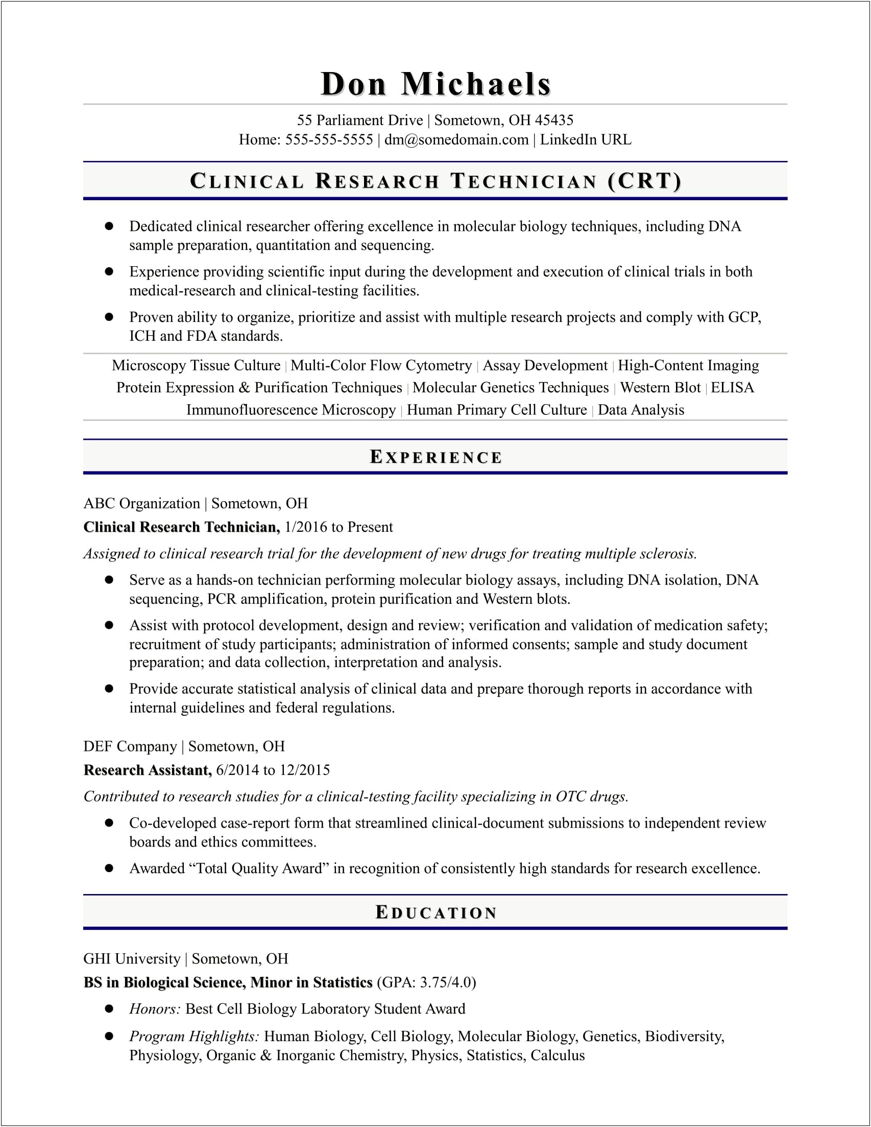 Cover Letter Template For Clinical Research Associate