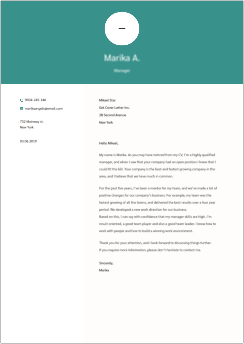 Cover Letter Template For Consultant Position