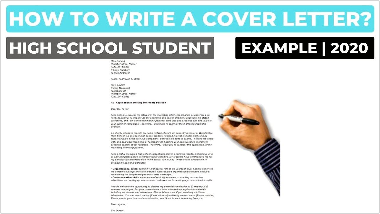 Cover Letter Template For High School Graduate