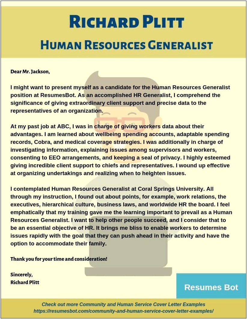 Cover Letter Template For Human Relations Personnel