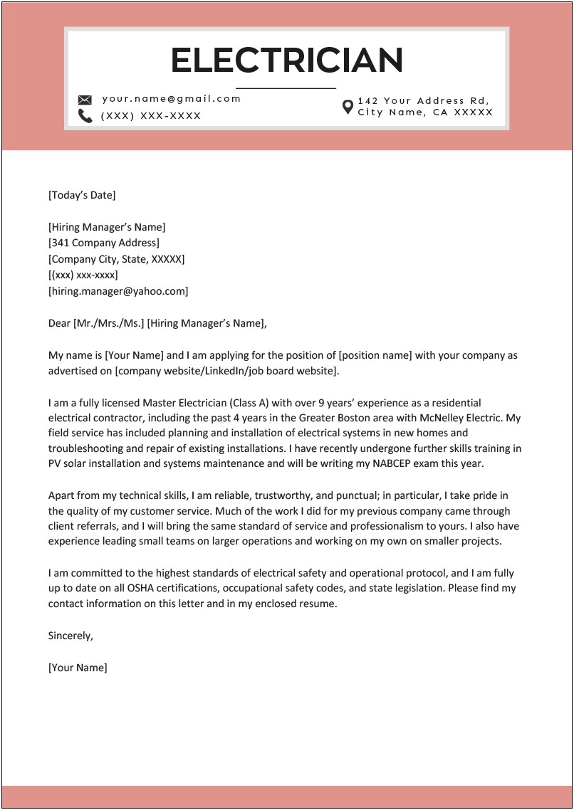 Cover Letter Template For Insurance Company