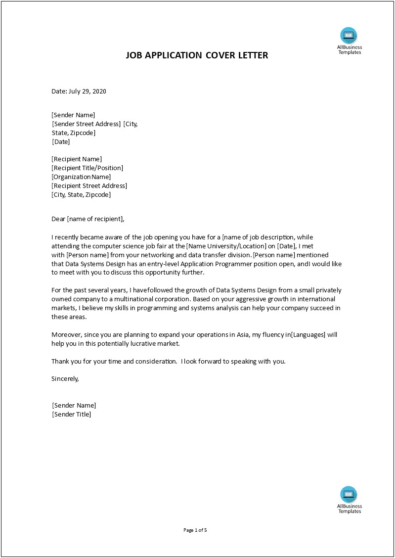 Cover Letter Template For Nonprofit Organizations