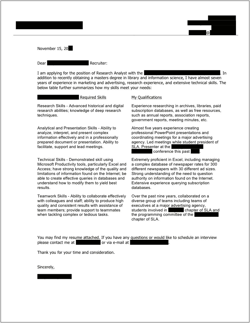 Cover Letter Template For Research Position