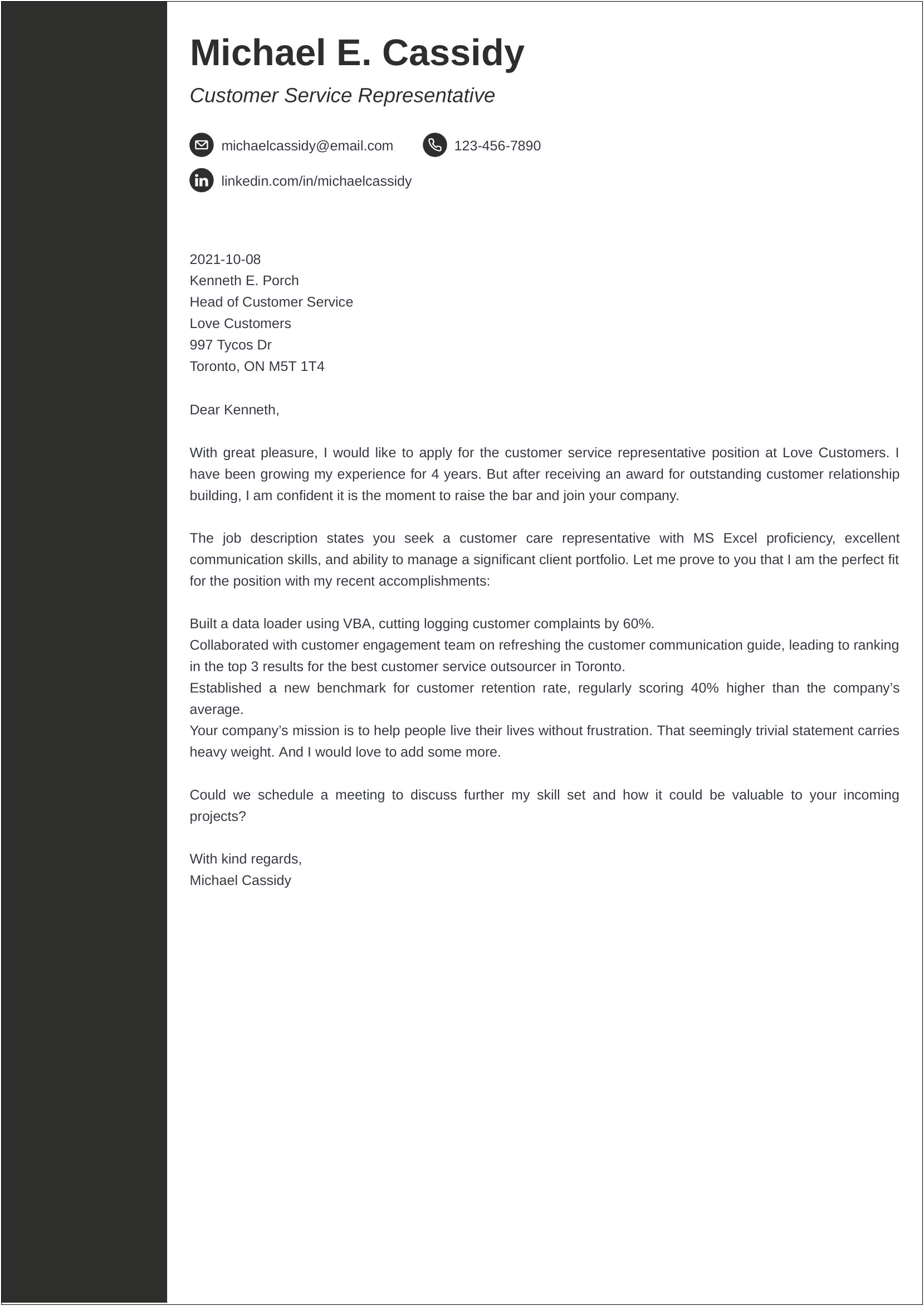 Cover Letter Template For Skilled Trade Portfolio