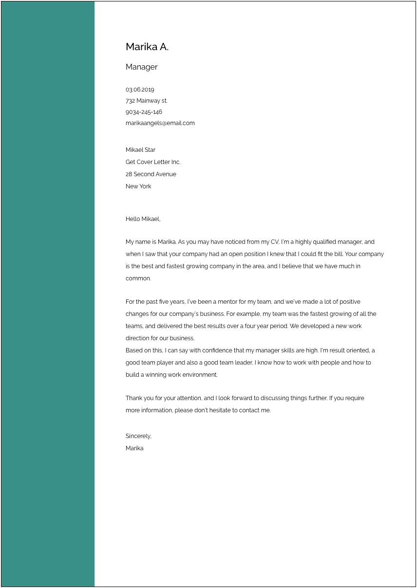 Cover Letter Template For Social Work Position