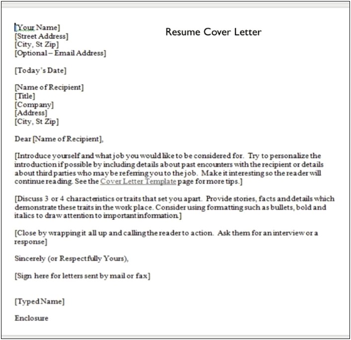 Cover Letter Template For Technical Writer