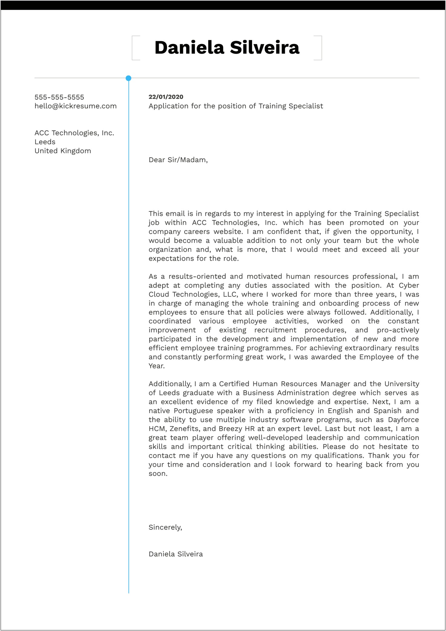 Cover Letter Template Leeds School Of Business