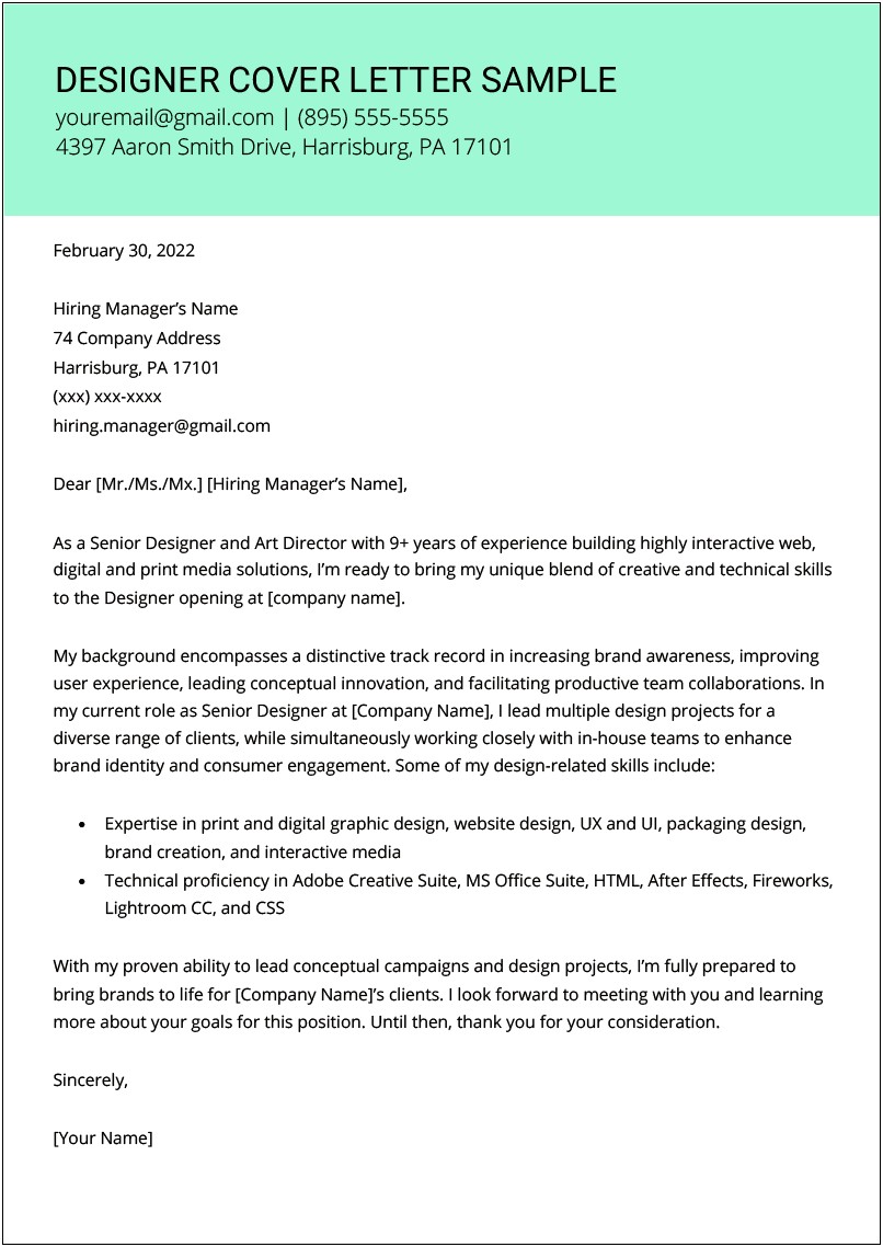 Cover Letter Template Mix And Match