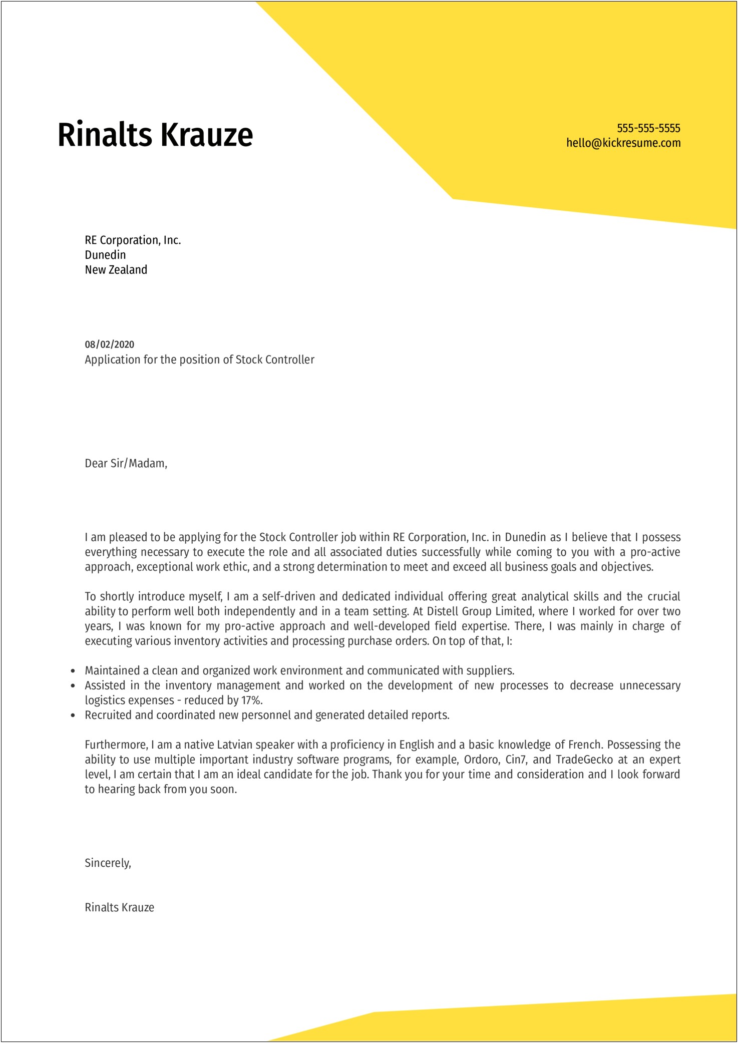 Cover Letter Template Nz For Students