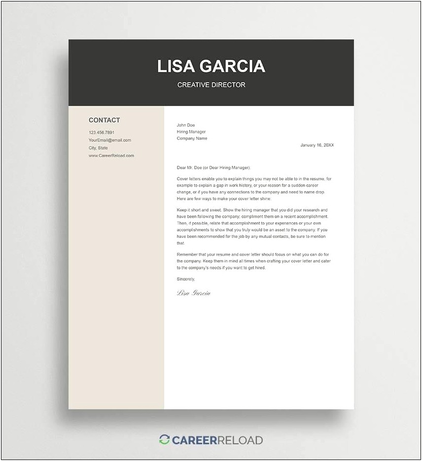 Cover Letter Template On Google Drive