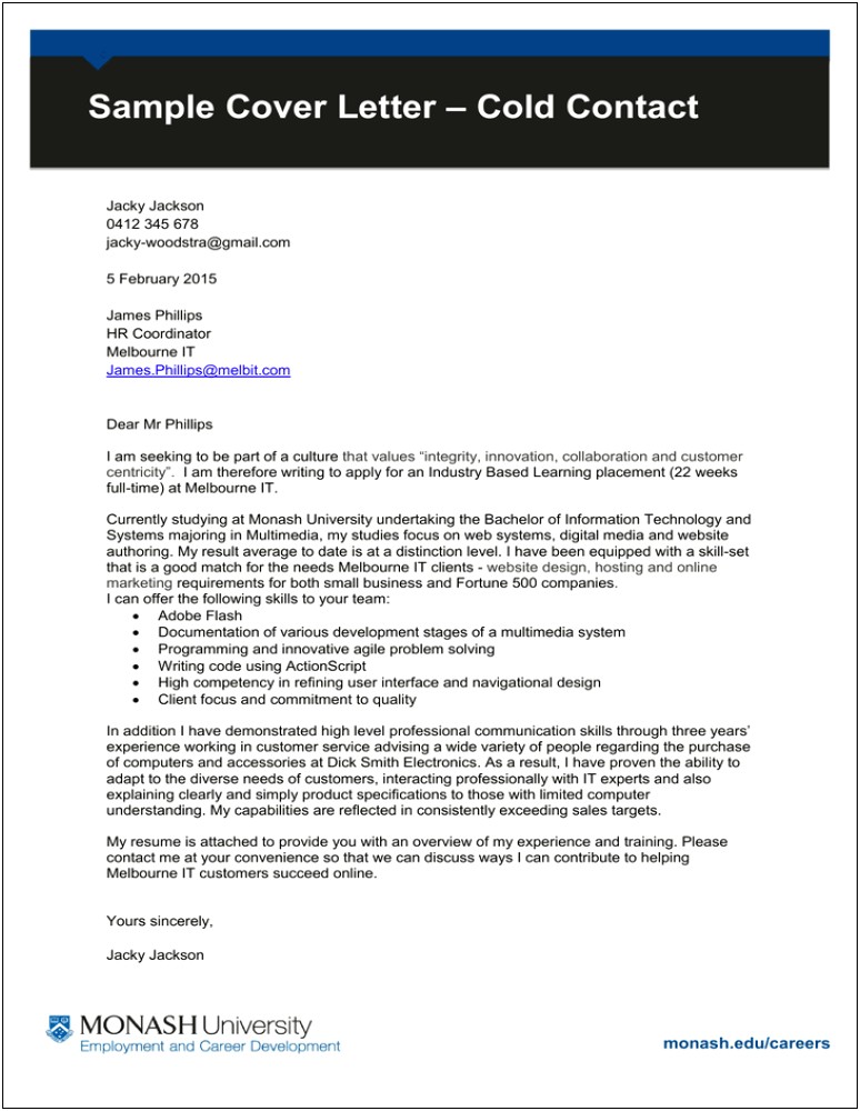 Cover Letter Template Professional Customer Service