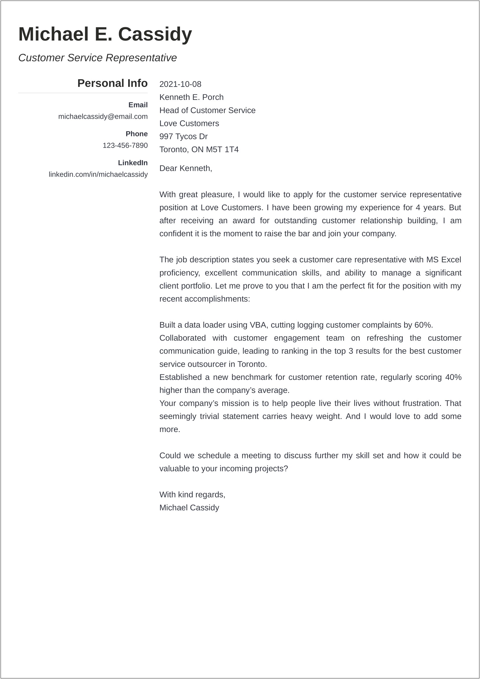 Cover Letter Templates For A Job