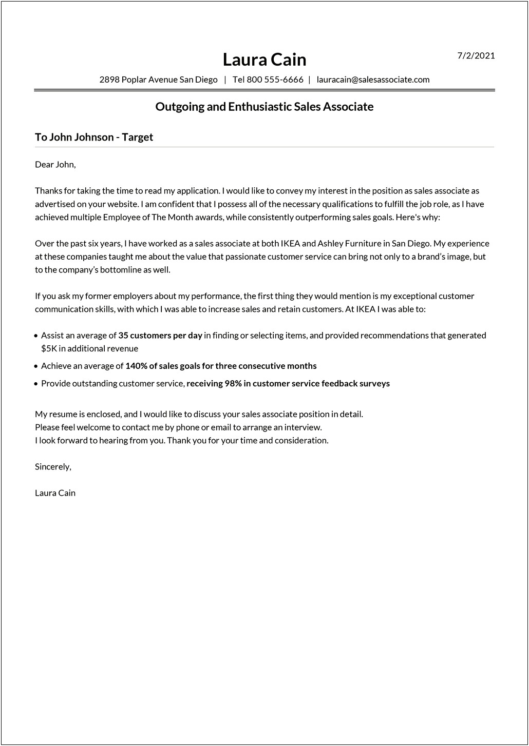 Cover Letter Templates For Customer Service Jobs