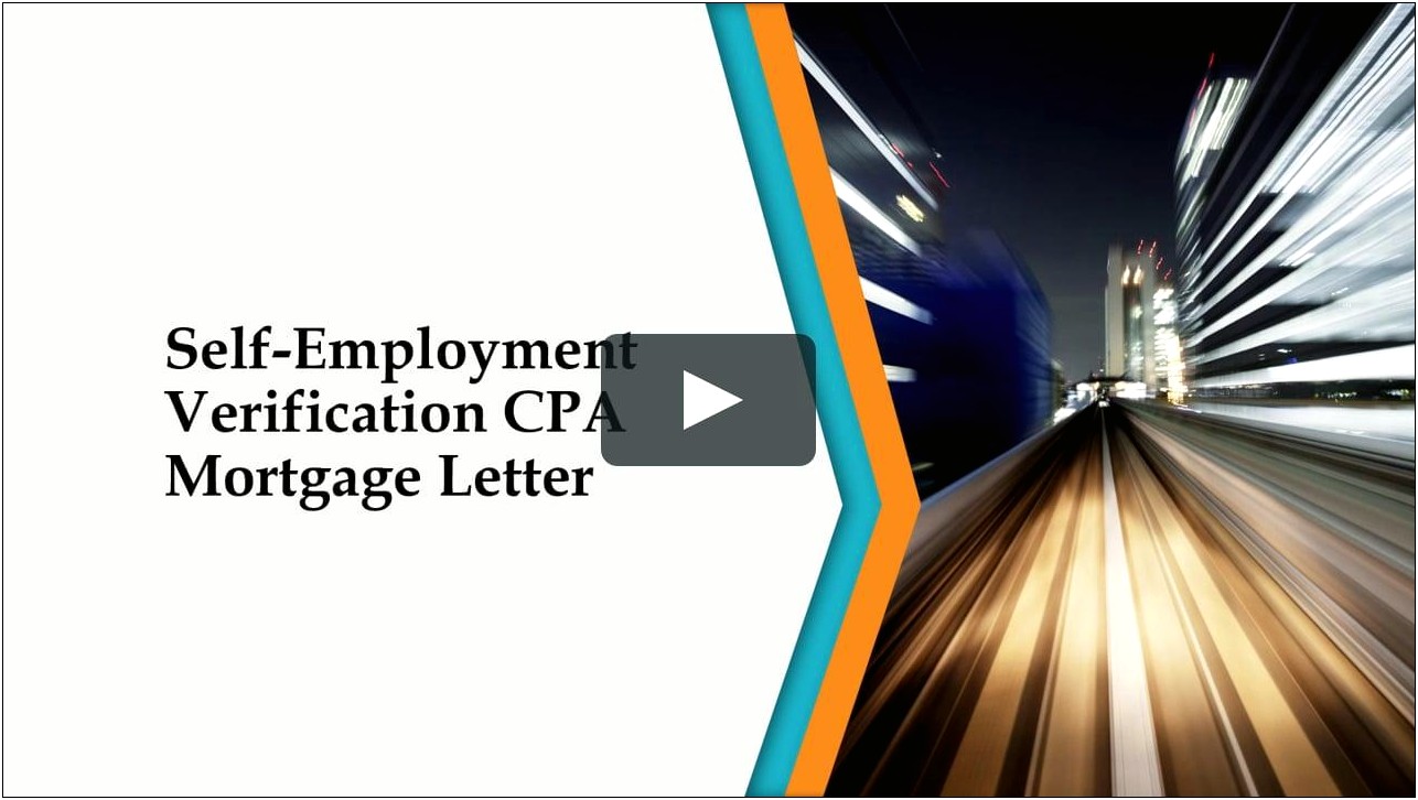 Cpa Letter For Self Employment Template