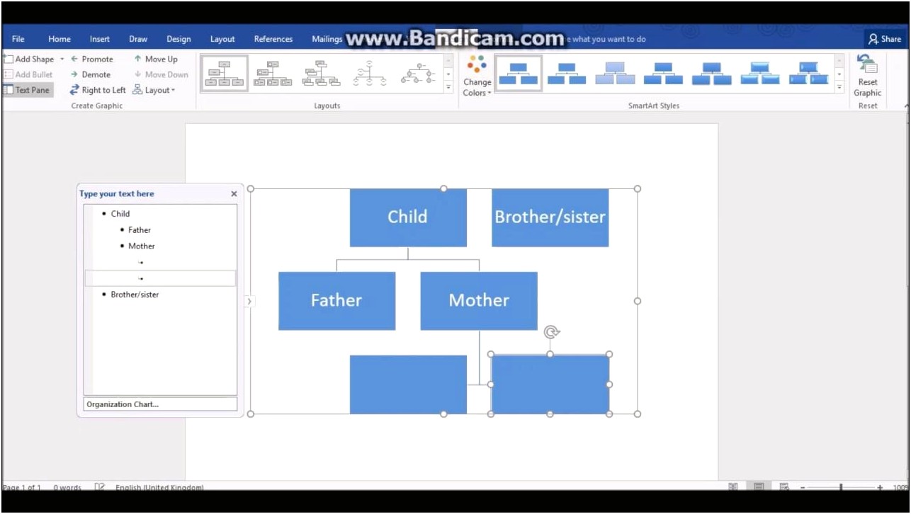 Create A Family Tree Template In Word