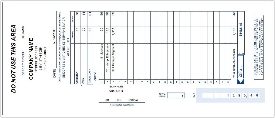 Create A Fillable Deposit Slip Template Word