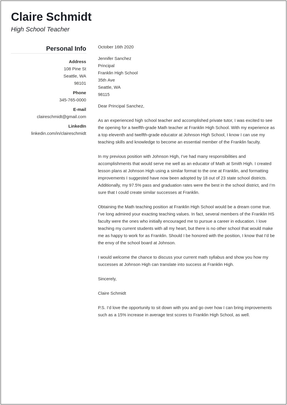 Create A Personalized Cover Letter Template