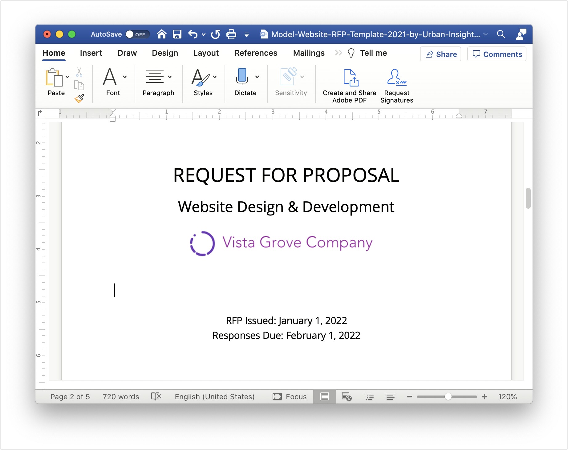 Create An Rfp Template In Word