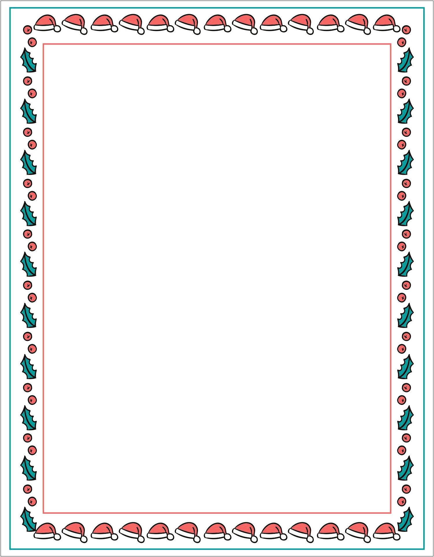 Create Letter With Holiday Border Template