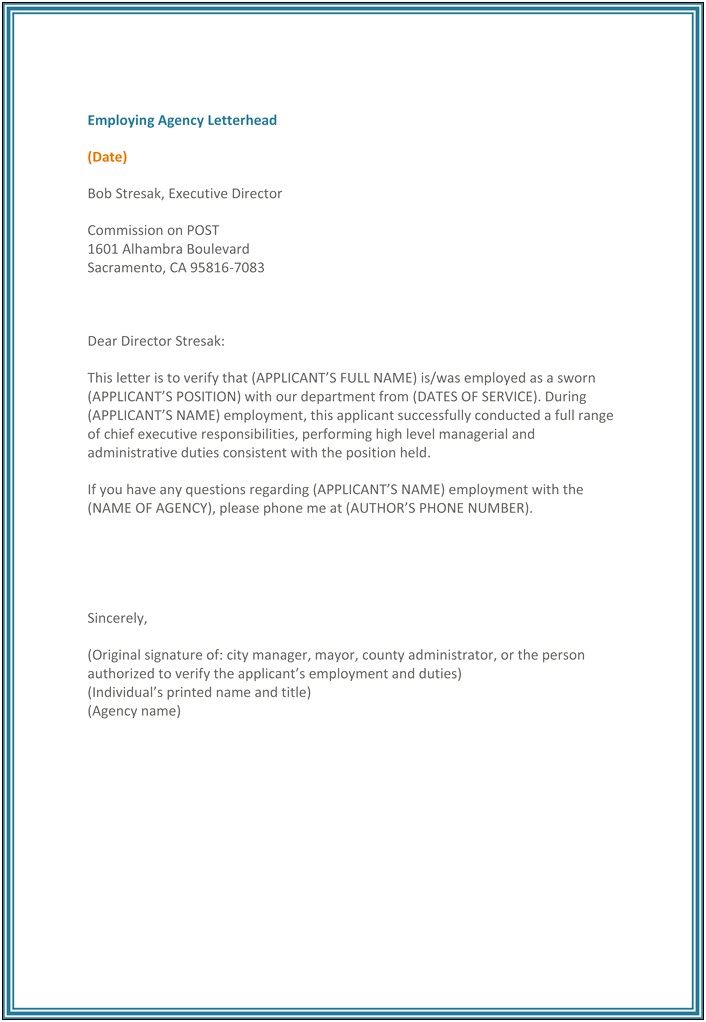 Create Template Employment Verification Letter Sample