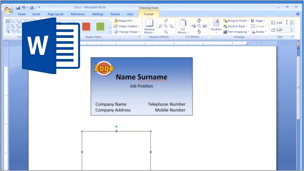 Creating A Business Card Template In Word