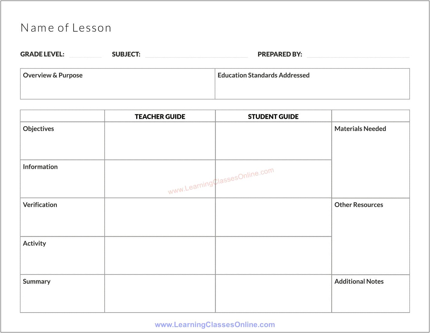 Creative Curriculum Activity Lesson Plan Template