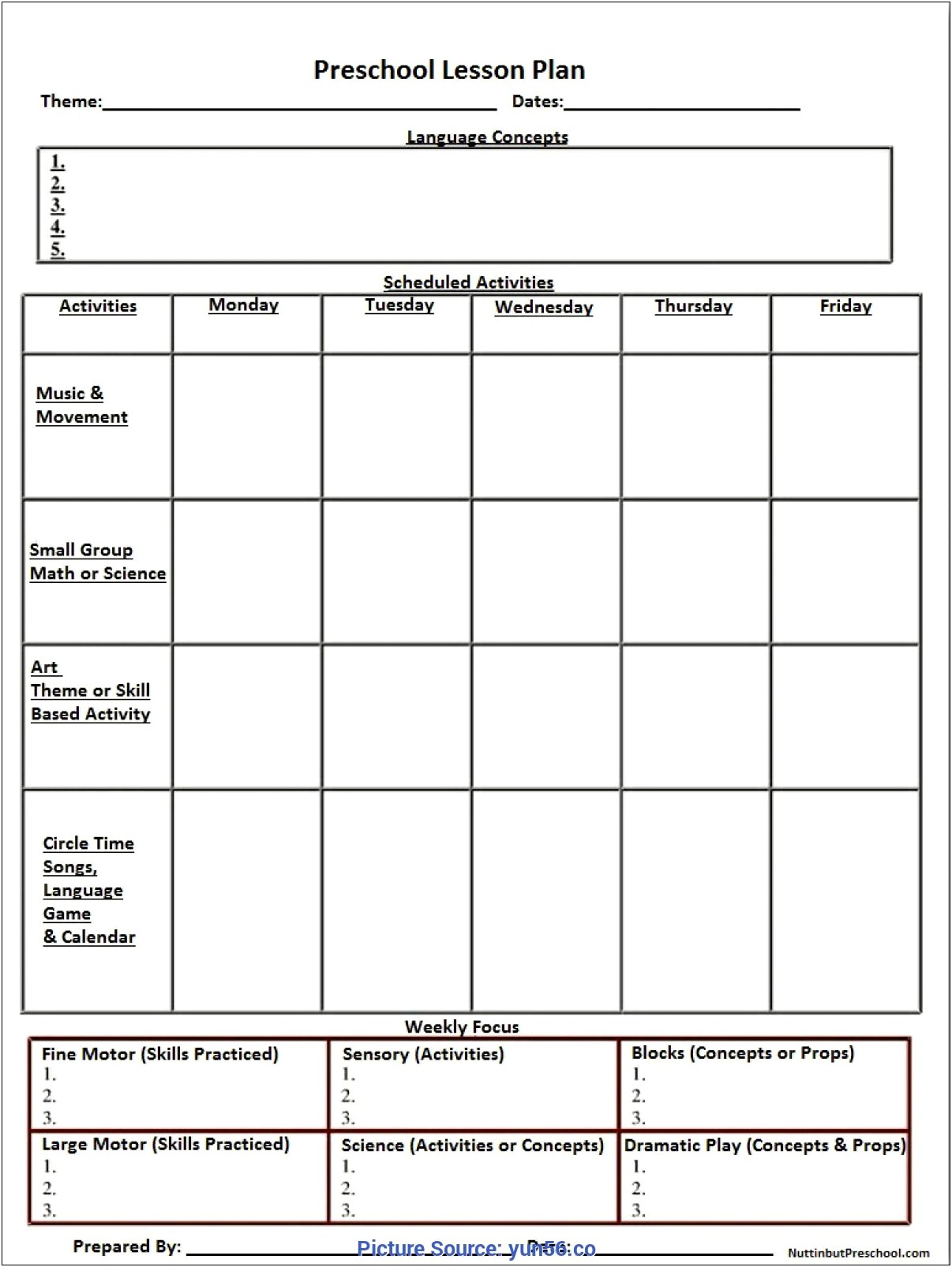 Creative Curriculum Infant Lesson Plan Template