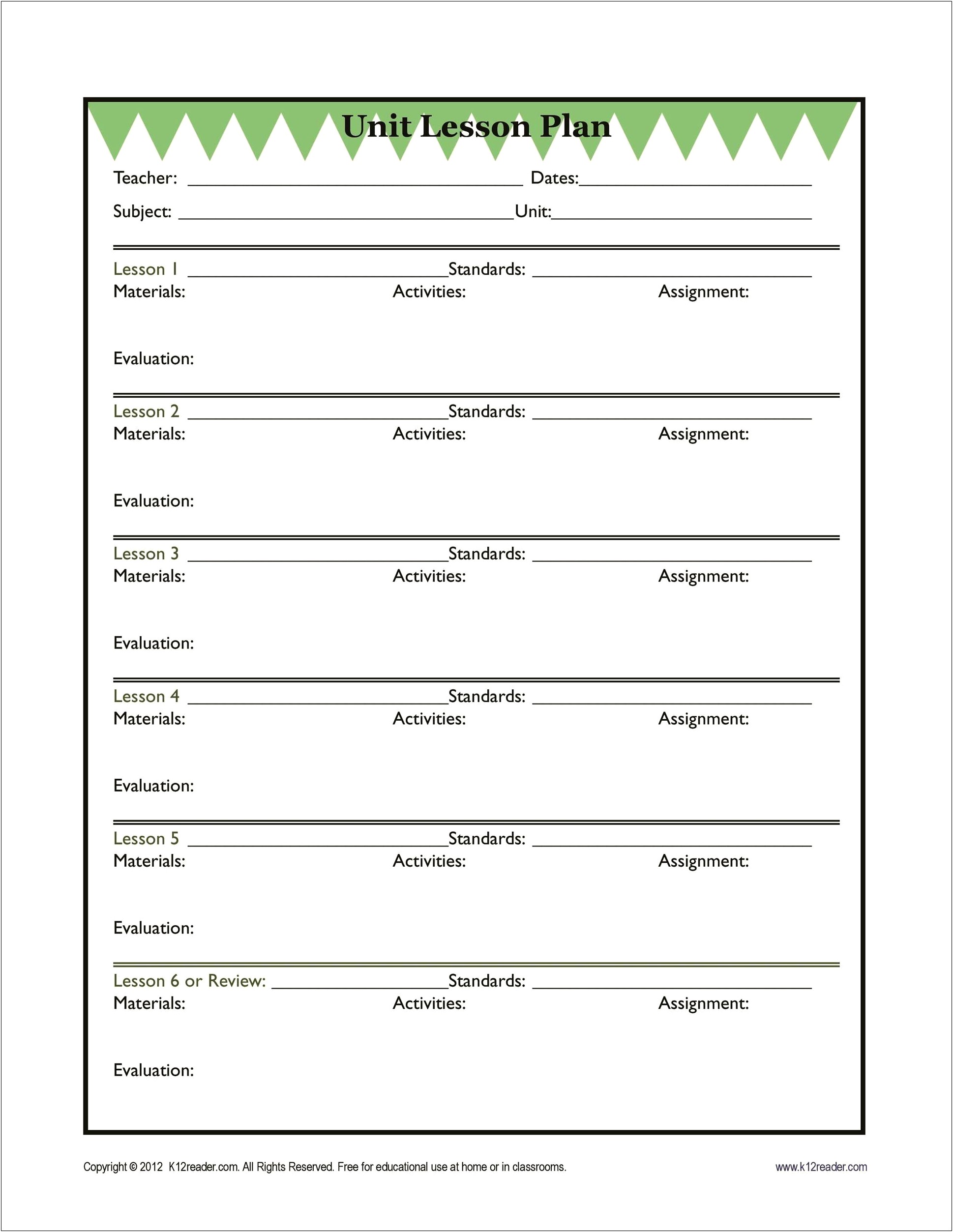 Creative Curriculum Preschool Lesson Plan Template Year