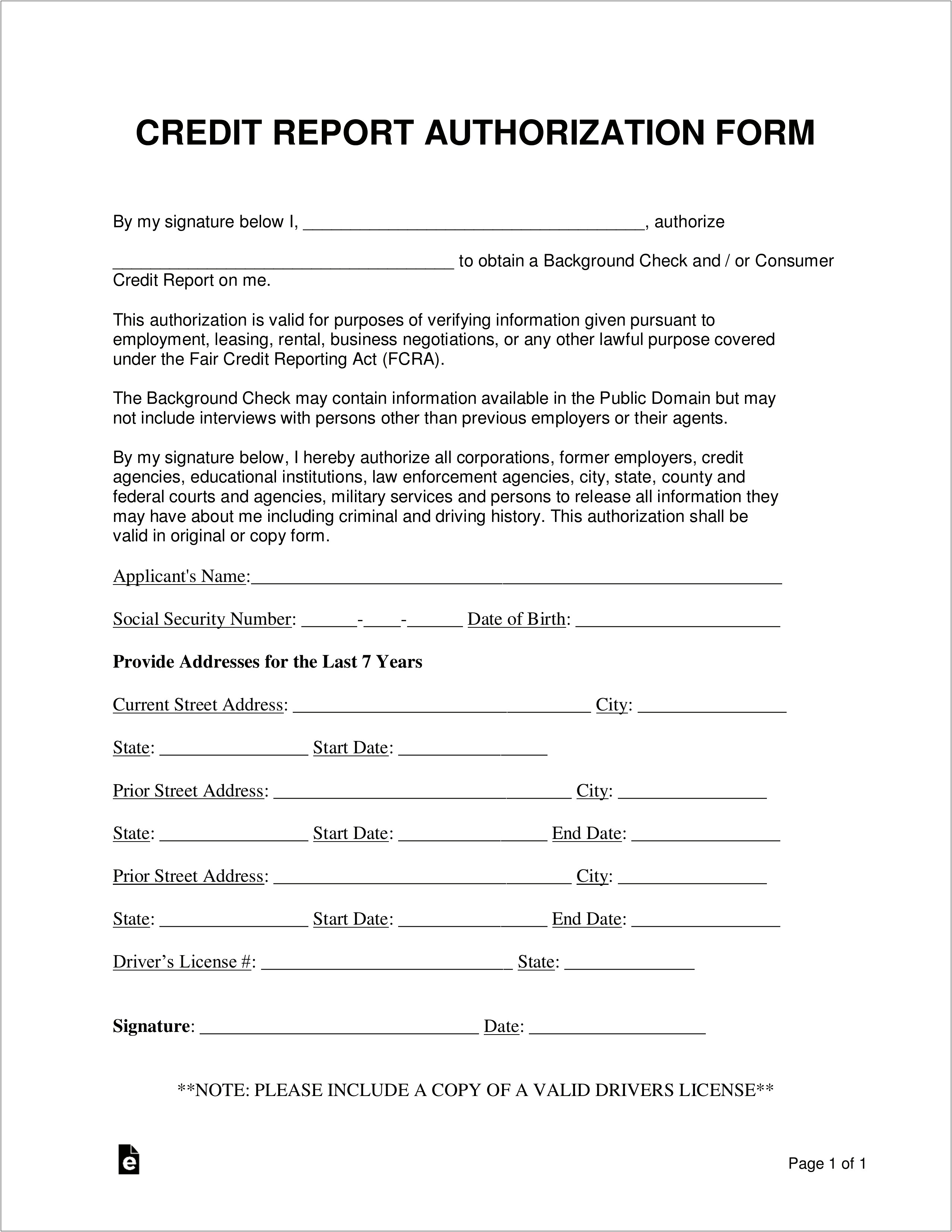 Criminal Records Check Authorization Letter Template