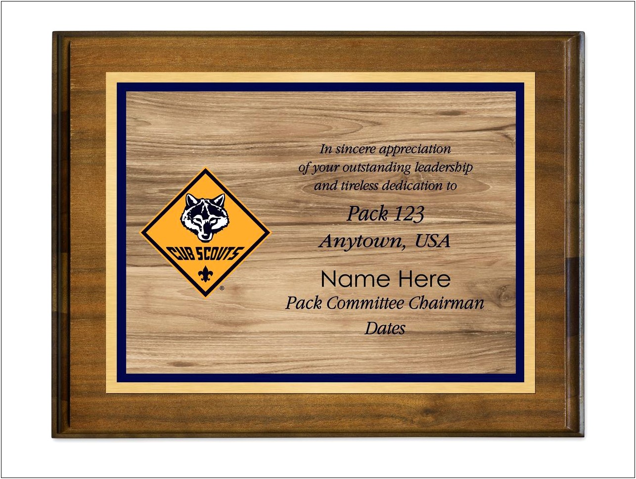 Cub Scout Thank You Card Template