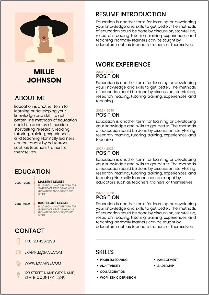 Curriculum Vitae Template Word For Teachers