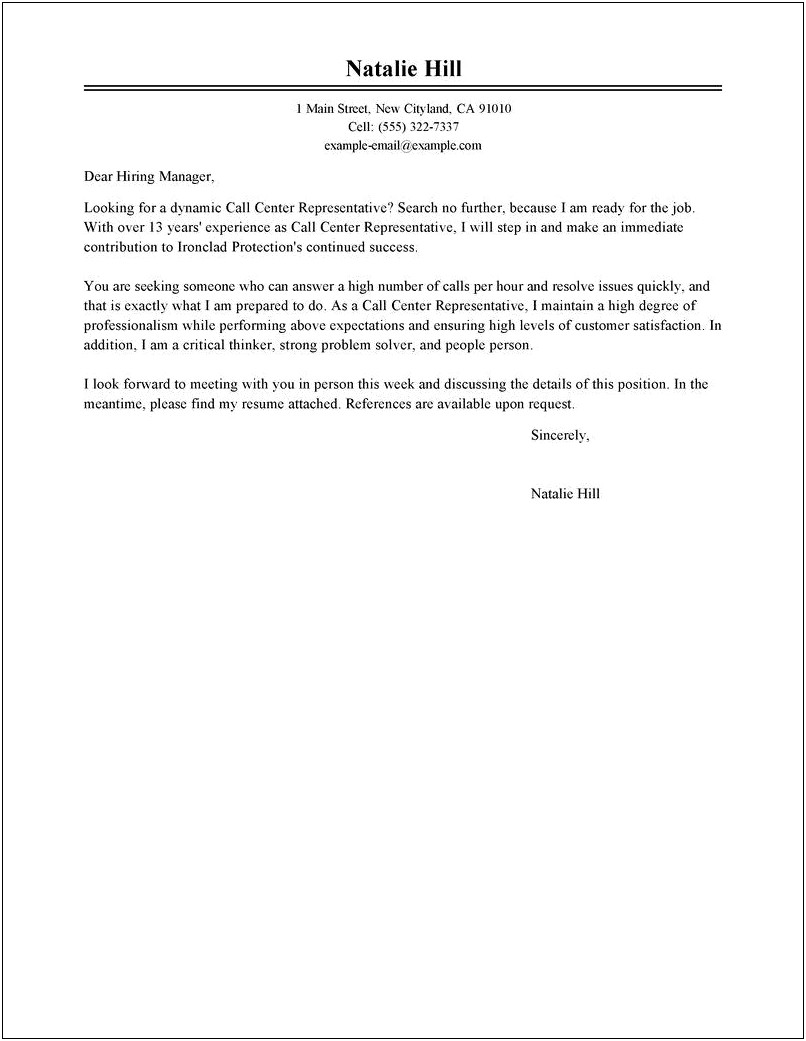 Customer Service Agent Cover Letter Template