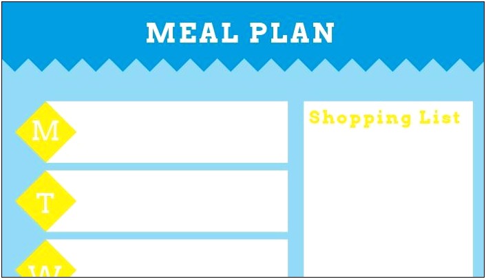 Customizeable Meal Plan And Grocery List Template