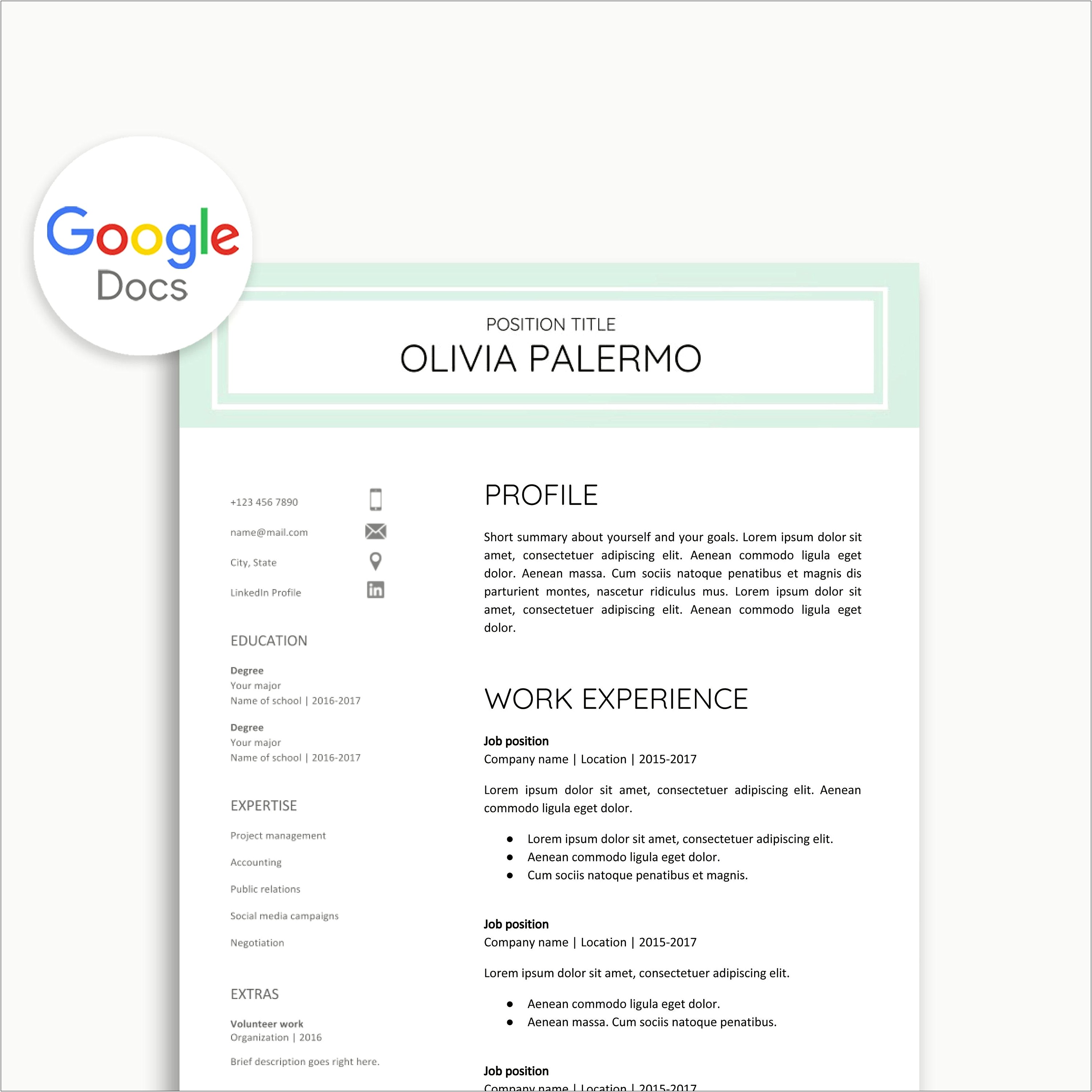 Cv Cover Letter Template Google Docs