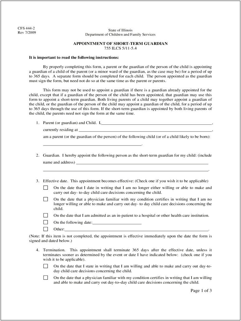 Cys For Emergency Custody Letter Template