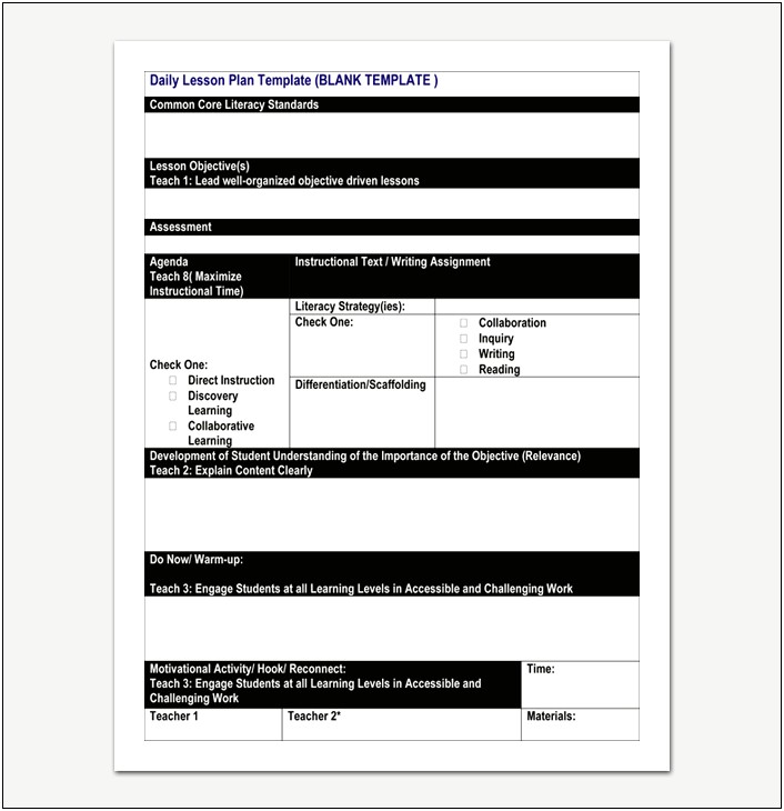 Daily Lesson Plan Template Doc Deped