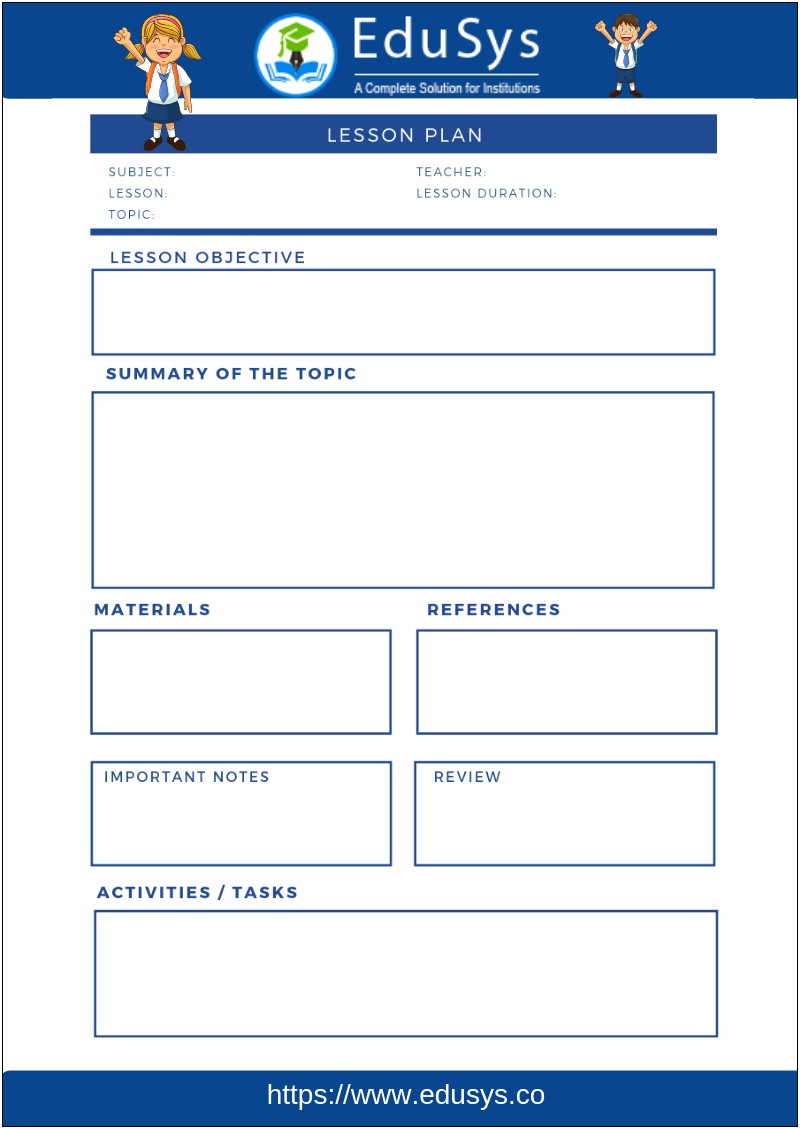 Daily Lesson Plan Template High School