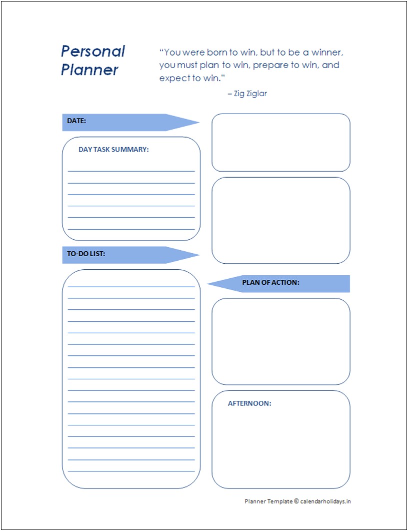 Daily To Do List Plan Template