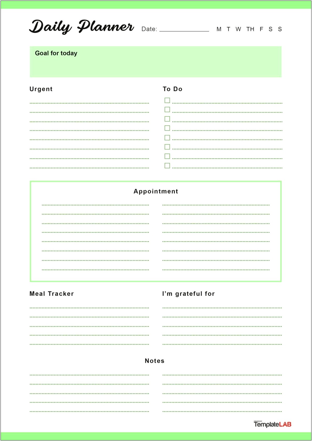 Day Plan Templates For Elementary Teachers